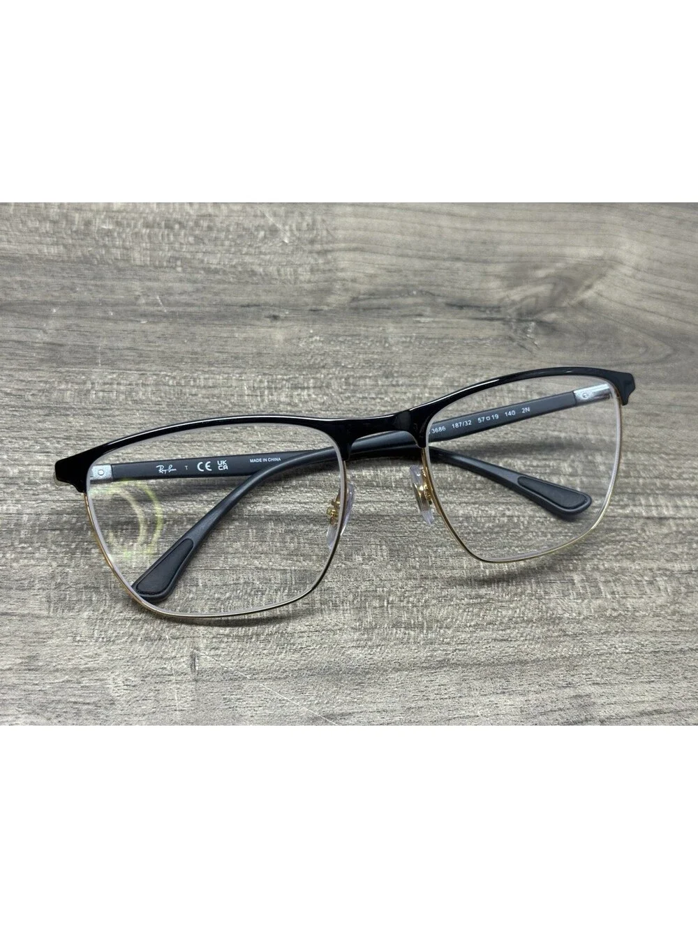 Ray-Ban Designer Eyeglasses RB3686 187/32 Black Gold 57[]19-140 *FRAMES ONLY